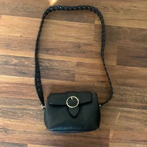 Black and gold crossbody bag